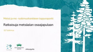 E2 Tutkimuksen tuore raportti: Metsäalan kannattaa panostaa naisiin, nuoriin ja maahanmuuttajiin – myös myönteinen näkyvyys vahvistaisi alan vetovoimaa