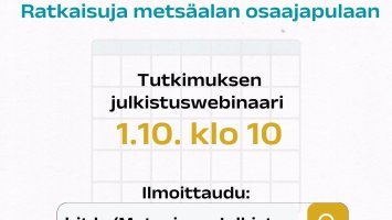 Metsä ja me -tutkimuksen julkistuswebinaari tiistaina 1.10. klo 10