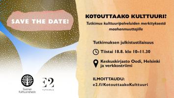 Kutsu julkistustilaisuuteen: Kotouttaako kulttuuri? Tutkimus kulttuuripalveluiden merkityksestä maahanmuuttajille
