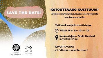 Kutsu julkistustilaisuuteen: Kotouttaako kulttuuri? Tutkimus kulttuuripalveluiden merkityksestä maahanmuuttajille