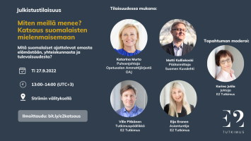 Tervetuloa julkistustilaisuuteen: Miten meillä menee? Katsaus suomalaisten mielenmaisemaan